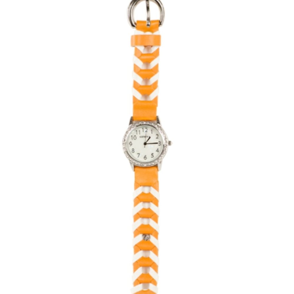 Geneva Leatherette Braided Band Watch